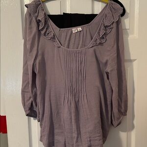 Melrose and Market Lavender Blouse with Ruffle Detail